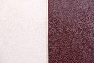 Deri mobilya döşeme beyaz ve kahverengi