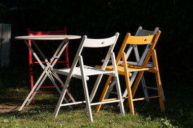 renkli ahşap katlanır piknik Mobilya Bahçe