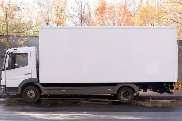 White Long Van Side View — Stock Photo, Image