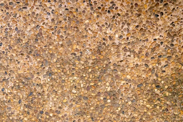 Pedras marinhas redondas em concreto, piso ao ar livre, textura — Fotografia de Stock