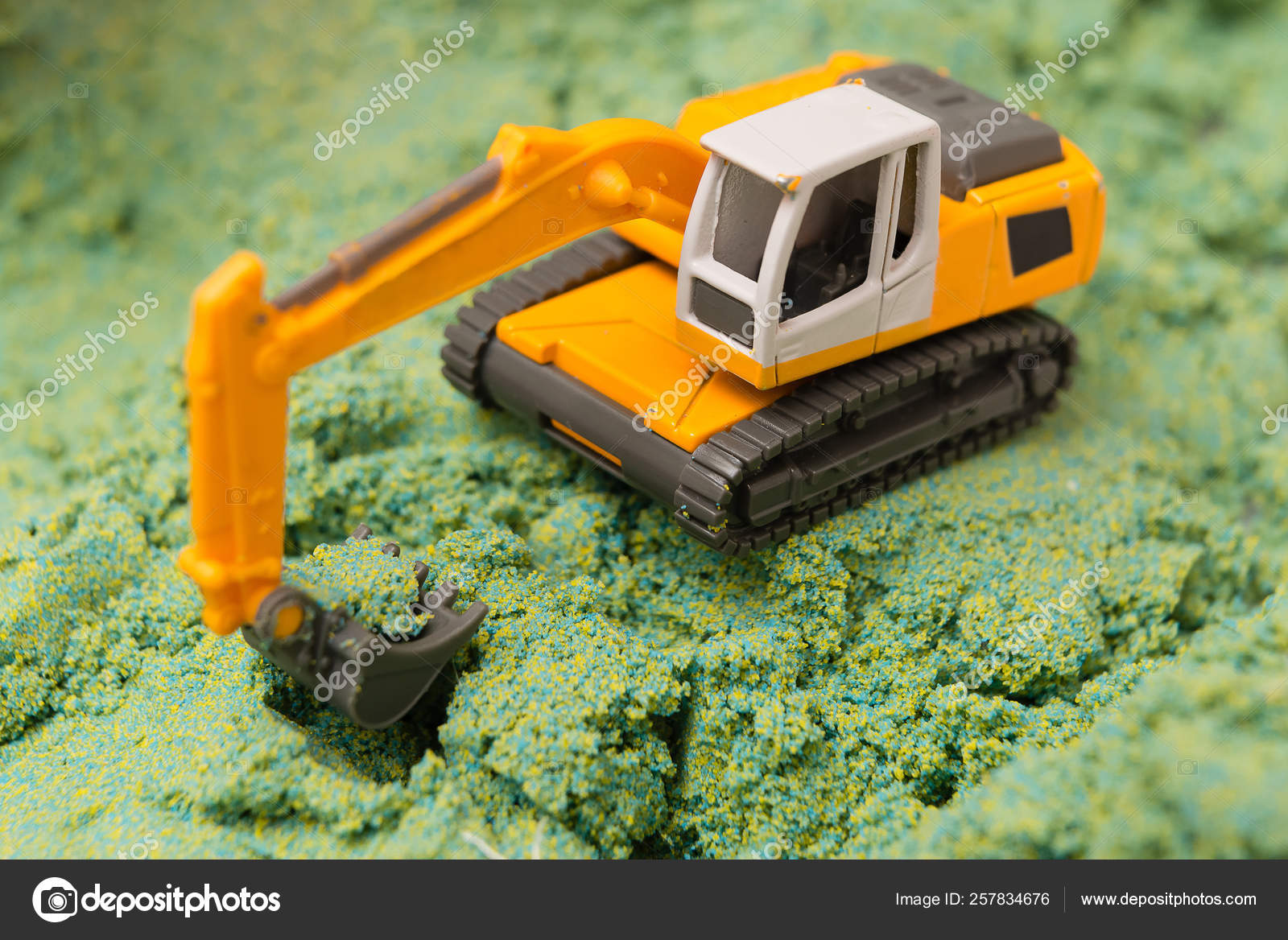 green excavator toy