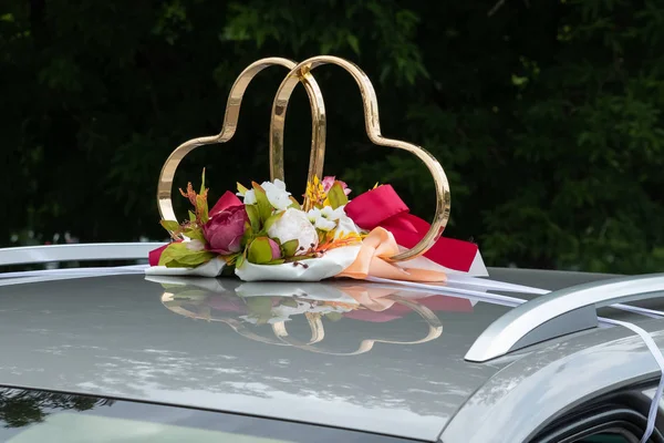 Ozdoba svatební auta — Stock fotografie