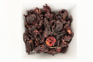 beyaz aromatik Hibiscus çay. Üstte görüntü
