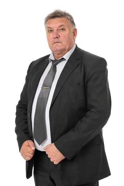 Senior affärsman isolerad på vit bakgrund — Stockfoto