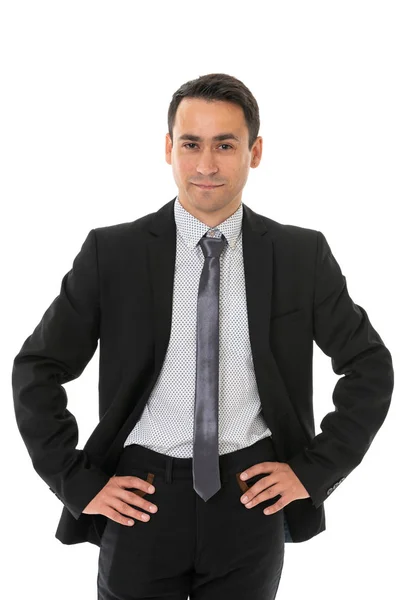 Portret młodego biznesmena, na białym tle — Zdjęcie stockowe