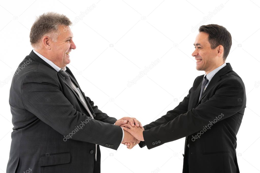 handshake isolated on white background