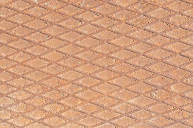 Eşkenar dörtgenli metal desen plaka, elmas desenli doku deseni paslı demir.