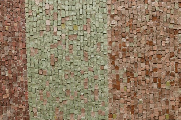 Brutna Mosaikplattor Grön Och Brun Högupplöst Vägg Kakel Riktig Foto — Stockfoto
