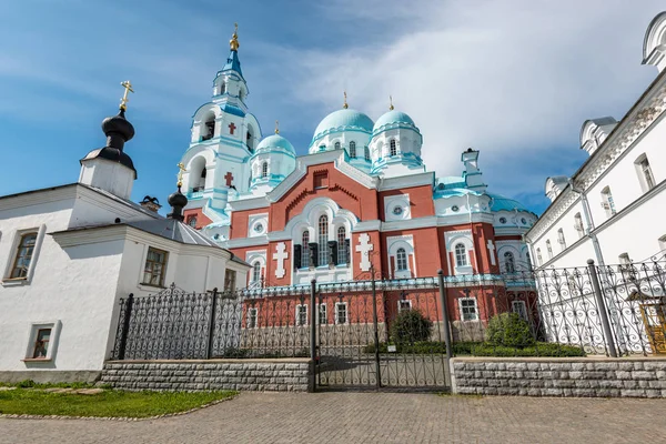 Спасо Преображенський Собор Оточений Клітинку Будівель Валаамський Затишні Тихі Ділянку — стокове фото