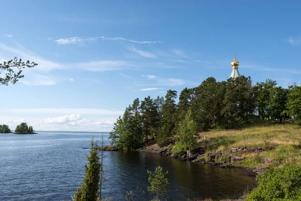 Schitul Nikolsky Este Far Pentru Navele Care Trec Prin Ladoga — Fotografie, imagine de stoc