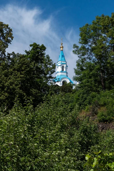 Дзвіниці Собору Преображення Господнього Валаамський Затишні Тихі Ділянку Землі Скелястих — стокове фото