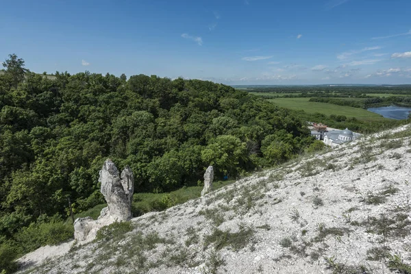 Munți Cretacici Pădure Verde Întinderi Vaste Orizont Divnogorje Piramide Uimitoare — Fotografie, imagine de stoc