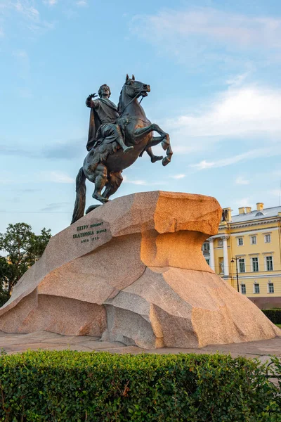 Monumento Pedro Magno Por Catarina Sobre Neva Embankment São Petersburgo — Fotografia de Stock