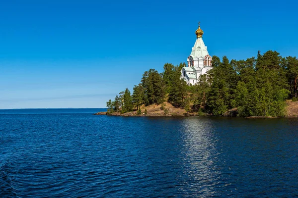 Domul Bisericii Nicolae Schitul Minunata Insulă Valaam Este Situată Lacul — Fotografie, imagine de stoc