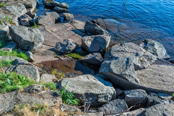 Malul Fundul Lacului Valaam Este Format Din Stâncă Minunata Insulă — Fotografie, imagine de stoc
