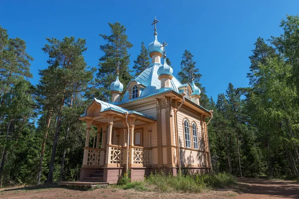神の母の生神女就寝聖堂 ヴァラームは湖 Lodozhskoye カレリアにある素晴らしい島です バラム 天国へのステップ — ストック写真