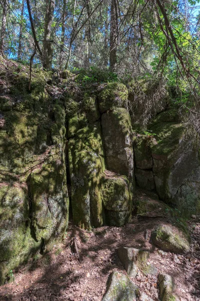 Zidurile Piatră Ale Lucrării Miraculoase Minunata Insulă Valaam Este Situată — Fotografie, imagine de stoc