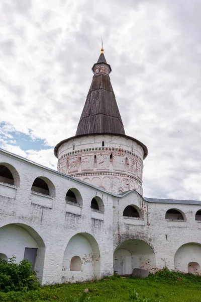 Aussichtsturm Mit Wehrmauern Des Klosters Russische Schreine Das Josef Wolotzki — Stockfoto