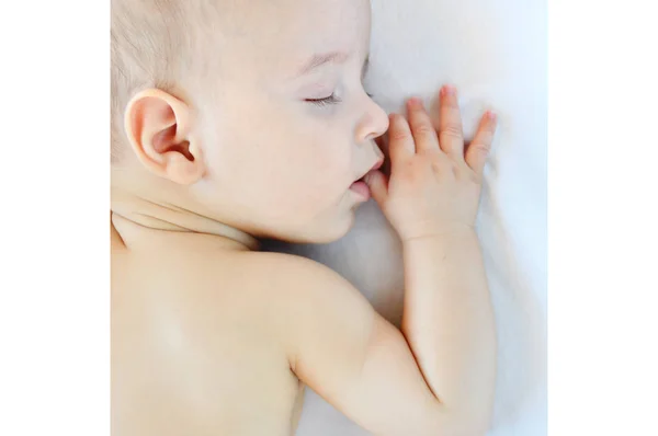 Bijgesneden Shot Van Een Schattig Jongetje Een Dutje Doen — Stockfoto