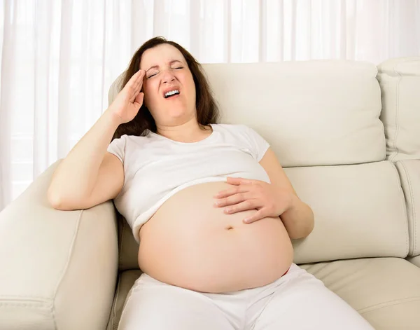 Vrouw Lijden Hoofdpijn Hom — Stockfoto