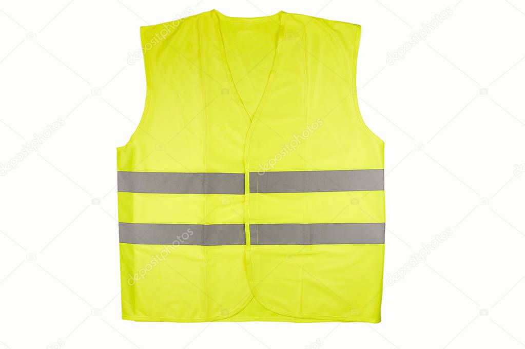 Yellow vest isolated on black