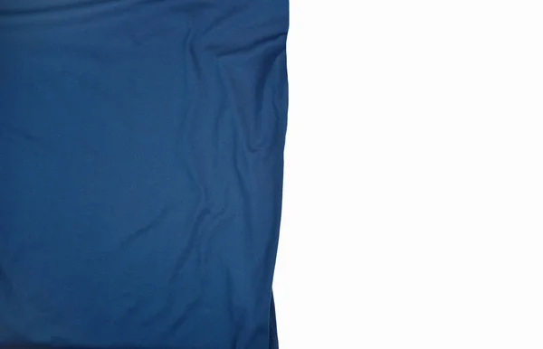 Bijgesneden Foto Van Een Blauw Sport Shirt Met Witte Achtergrond — Stockfoto