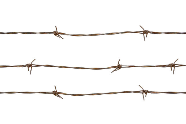 Barbed wires isolated with white bacground