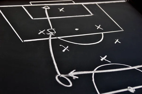 Systemet Fotboll Eller Fotboll Spel Blackboard Bakgrund — Stockfoto