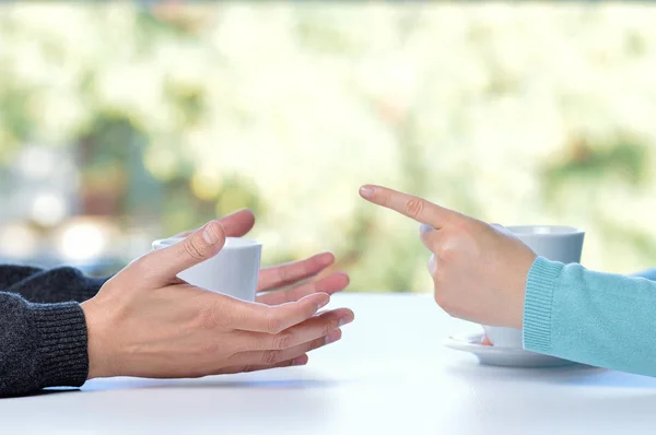 Close Couple Hands Arguing Home — Stock Photo, Image