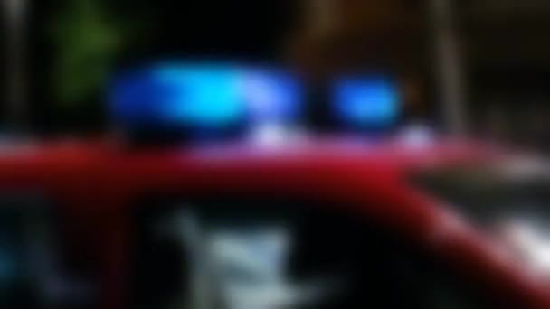 Defocused Video Sires Police Squad Car Stock Footage