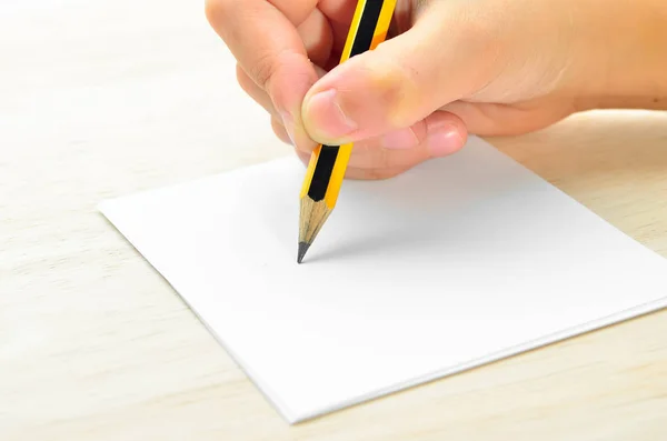 Pencil Hand Writing Paper — Stock Photo, Image