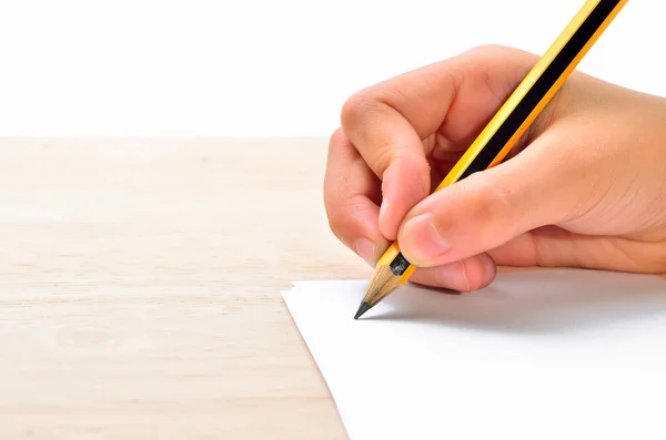 Pencil Hand Writing Paper — Stock Photo, Image