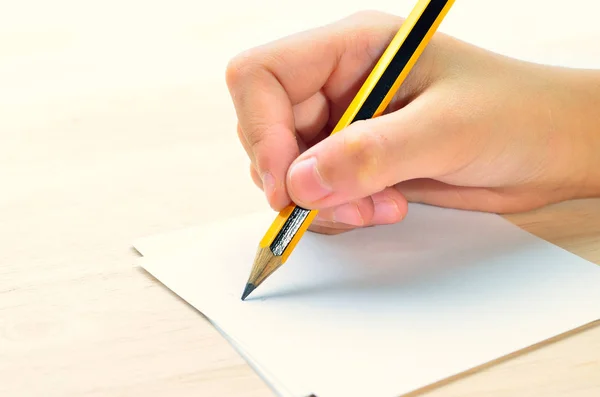 Pencil Hand Writing Paper — Stock Photo, Image