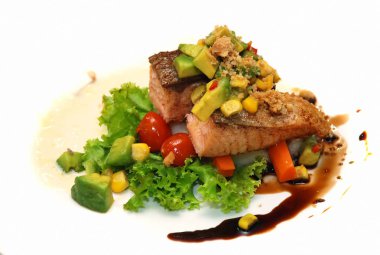 Fish steak with sauce