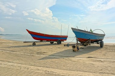 Balıkçı tekneleri sahilde