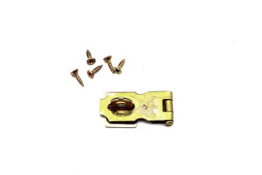 Gökkuşağı hasp beyaz arka plan üzerinde izole vida ile