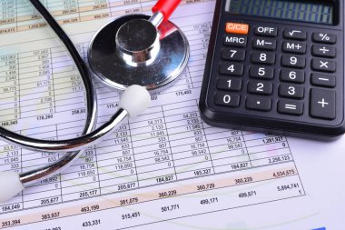 Sağlık raporu ile Shethoscope. Tıbbi ve Healhcare kavramı