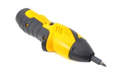 Beyaz arka plan üzerinde izole şarj edilebilir elektrikli tornavida