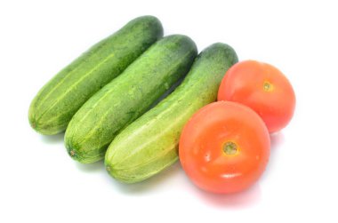 Domates ve salatalık, yakın görünümü