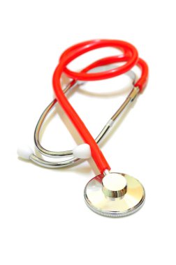 Beyaz arkaplanda steteskop