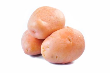 Taze pembe beyaz arka plan üzerinde izole patates