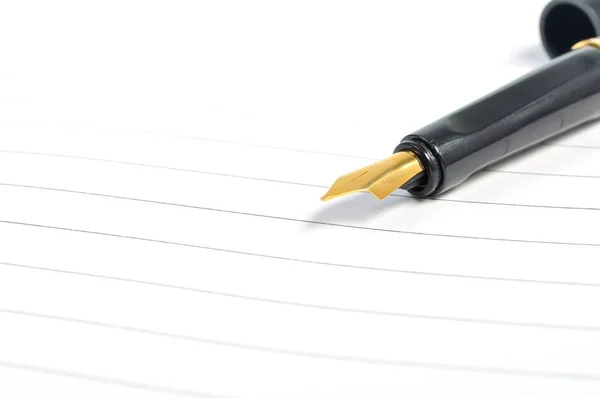 Notebook Fountain Pen Close — Stock Photo, Image