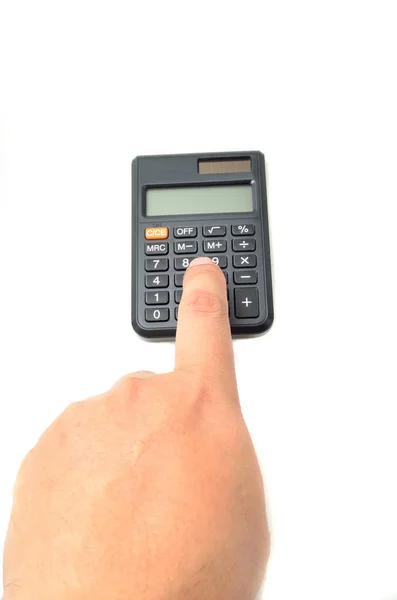 Calculator Deget Izolat Alb — Fotografie, imagine de stoc