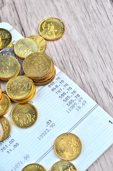 Coins Bank Account Book — Stock Photo, Image