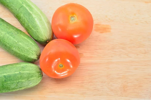 Tomatoes Cucumber Close View — Stock Photo, Image