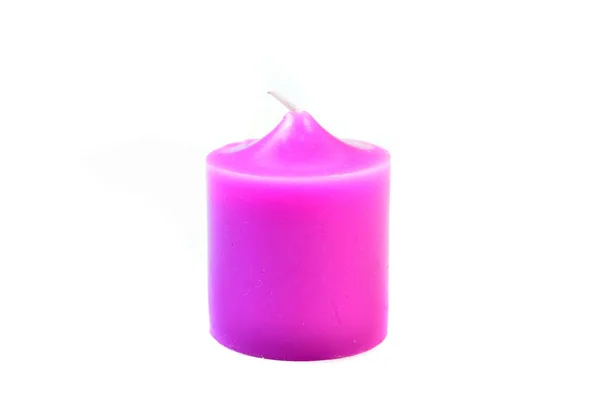 Фіолетові Свічки Ізольовані Білому Тлі — стокове фото
