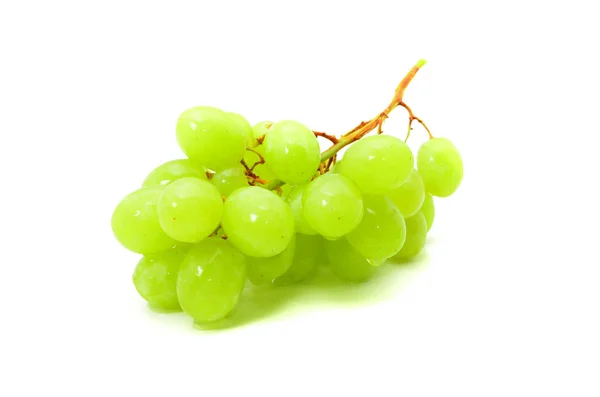 Świeże Zielone Winogrona Izolowane Białym Tle — Zdjęcie stockowe