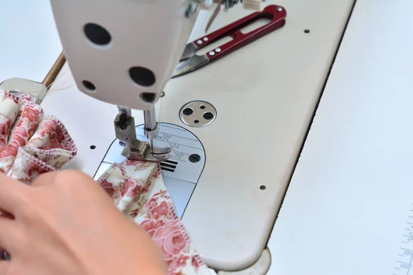 Seamstress Working Sewing Machine — Stock Photo, Image