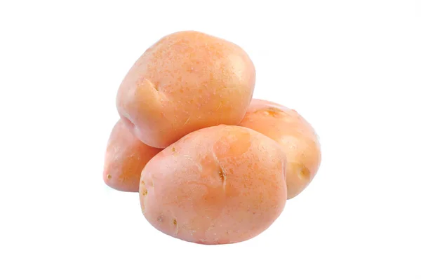 Frische Rosa Kartoffel Isoliert Auf Weißem Hintergrund — Stockfoto