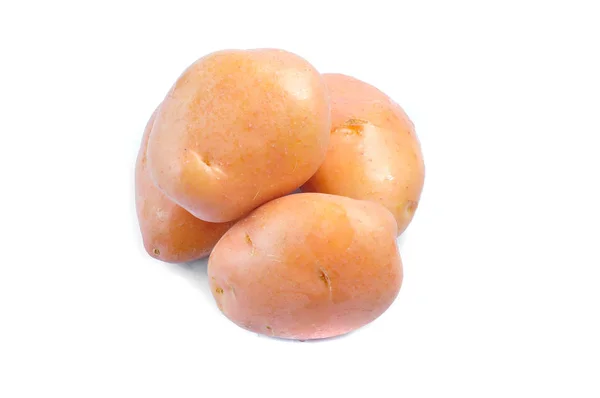 Verse Roze Aardappel Geïsoleerd Witte Achtergrond — Stockfoto
